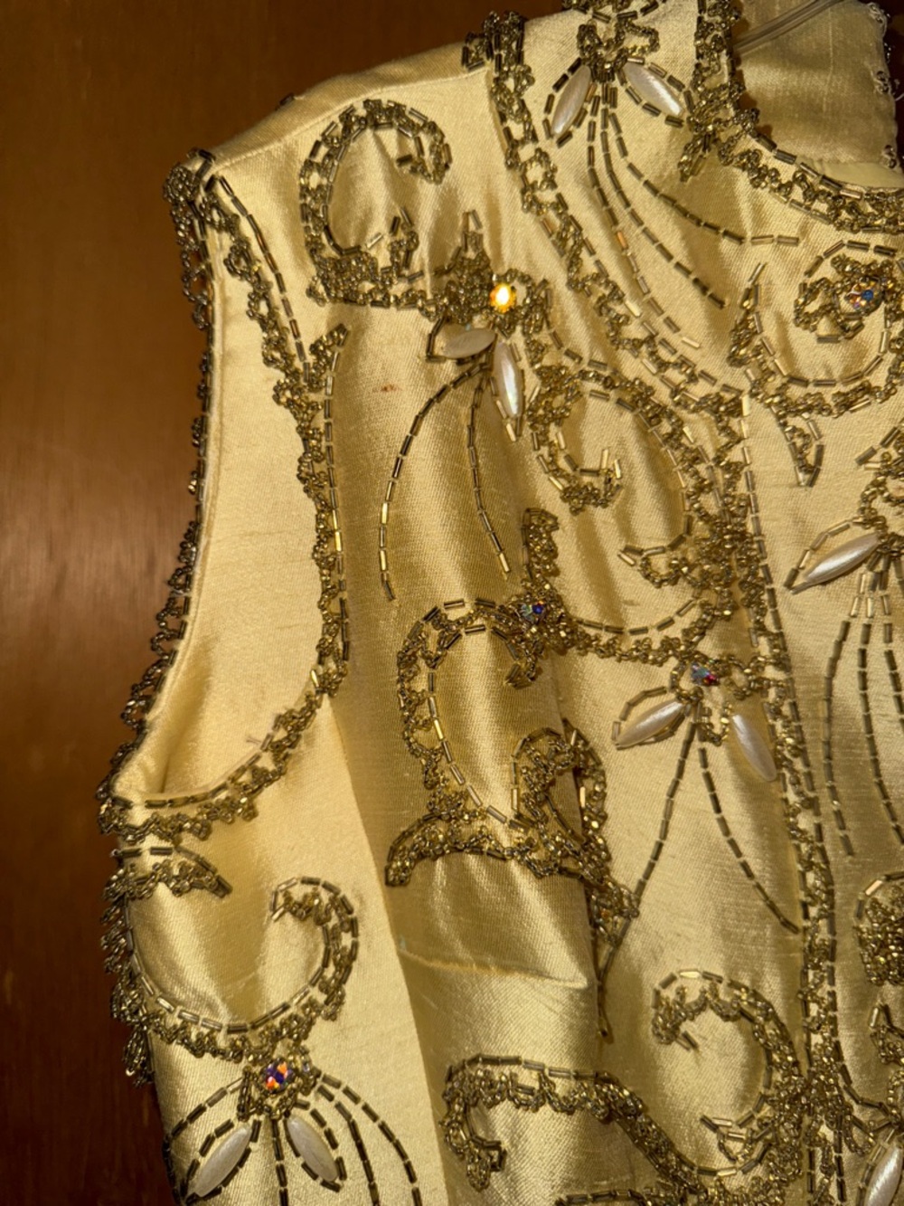 Gold Beaded Evening Dress - Picture 5 of 17
